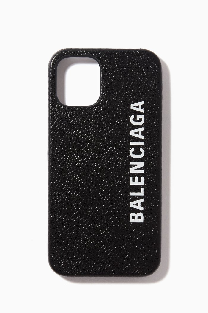 

Cash iPhone 11 Case in Grained Leather, Black