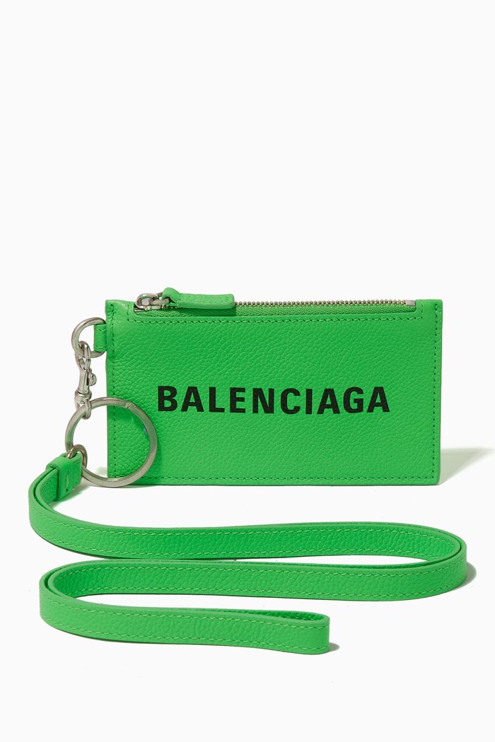 

Cash Card Case on Keyring in Small Grained Calfskin, Green