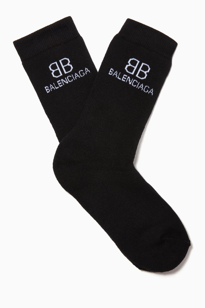 

BB Socks in Cotton-Blend Knit, Black