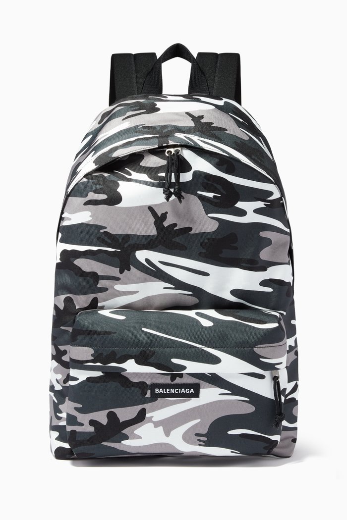 Explorer Camo Backpack in Sustainable Nylon, Grey