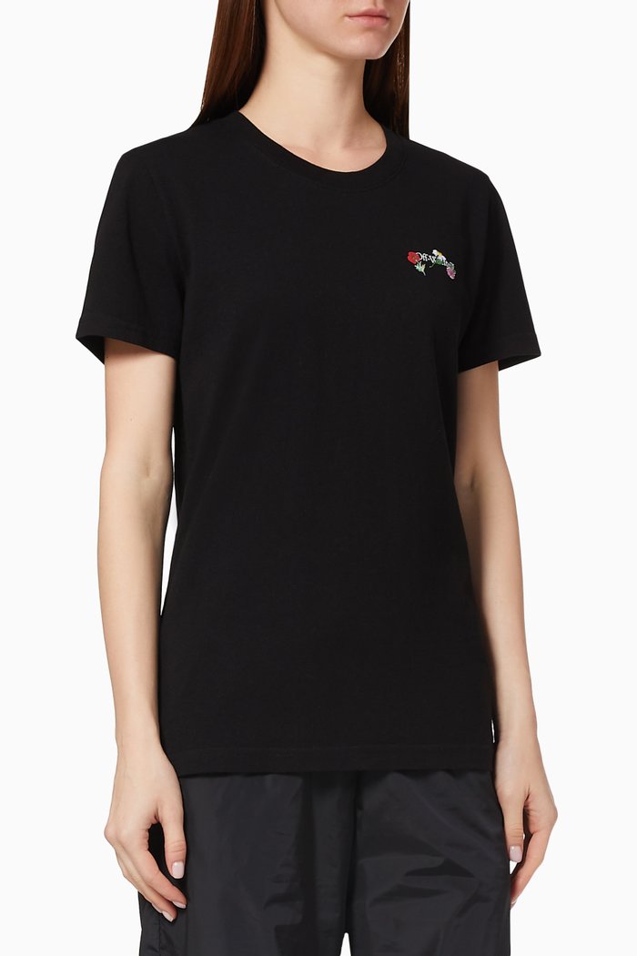 

Flower Arrows Cotton T-Shirt, Black