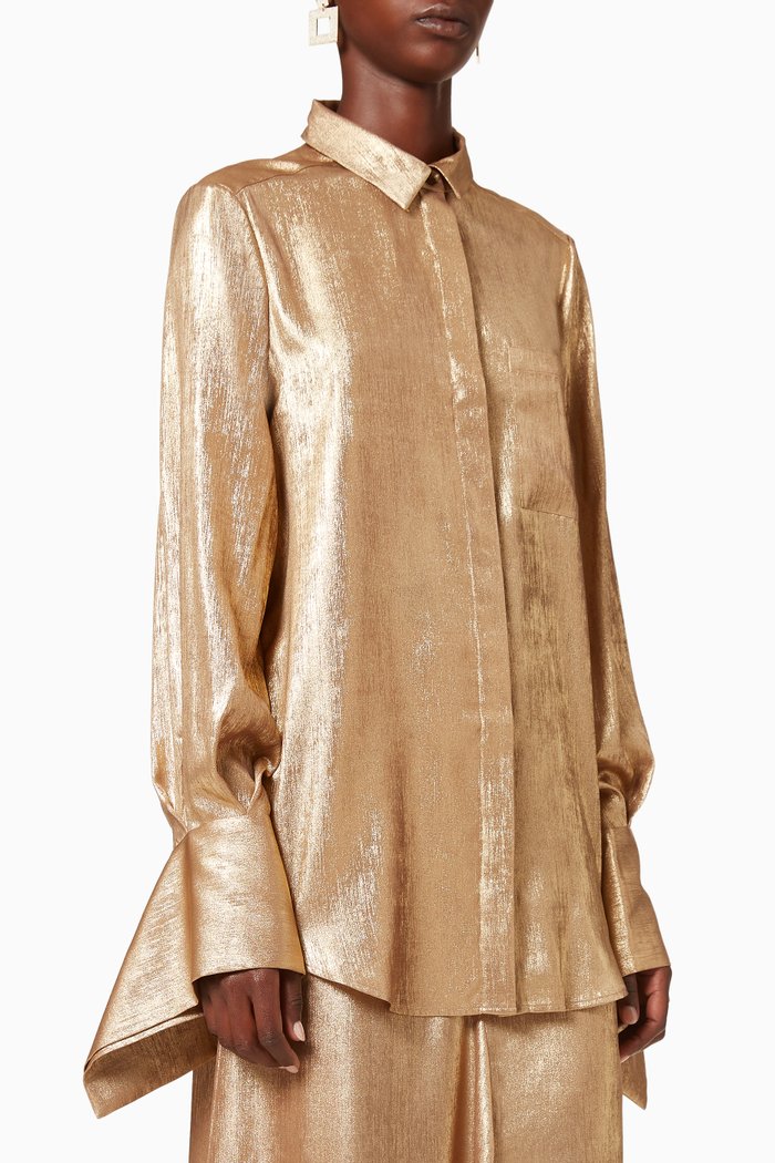 

Llewyn Metallic Blouse, Gold