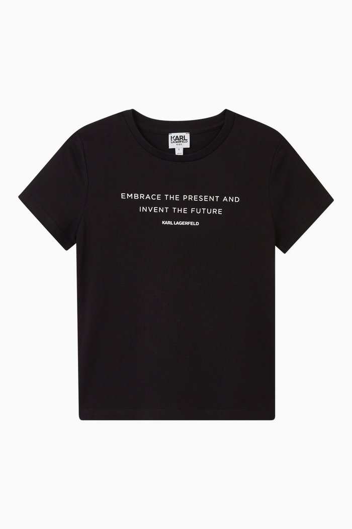 

Quote T-Shirt in Cotton Jersey, Black