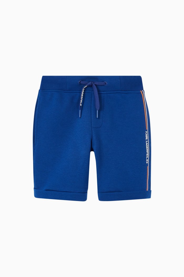 

Logo Shorts in Cotton-blend Jersey, Blue