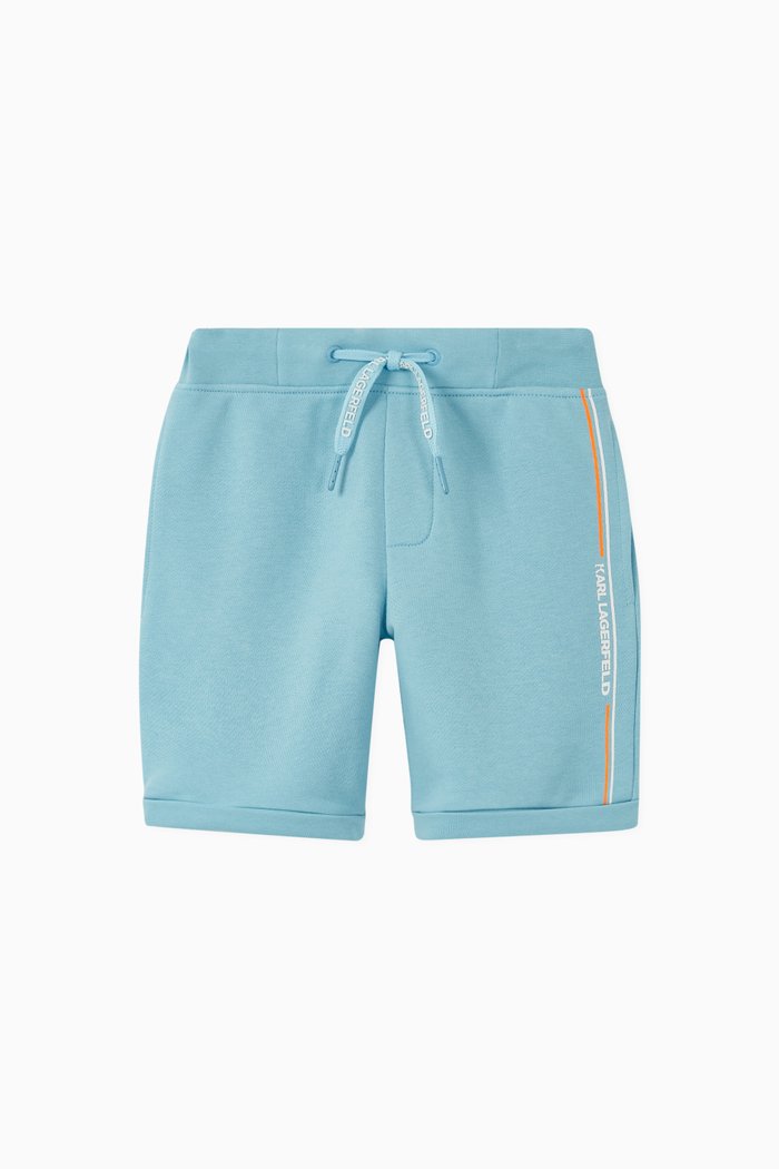 

Logo Shorts in Cotton-blend Jersey, Blue