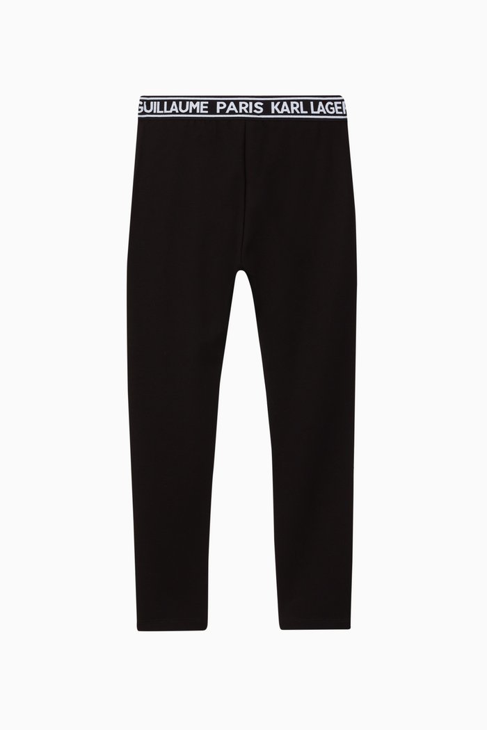 Logo Printed Leggings, Black