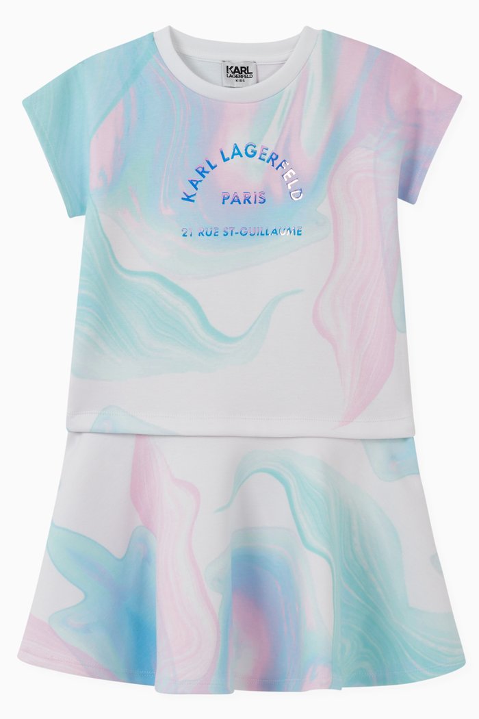 

Holographic Logo Dress in Jersey, White