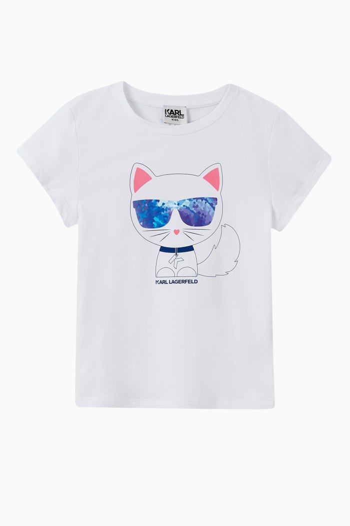 

Pixel Printed Choupette T-Shirt, White
