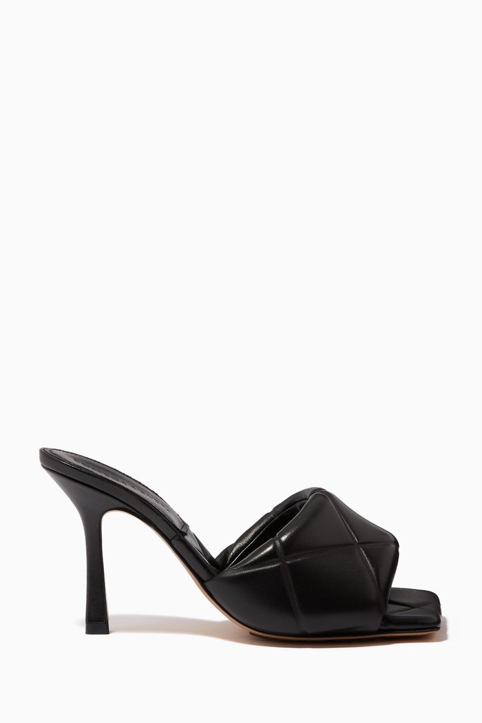 Mule Sandals in Quilted Embossed Nappa, Black