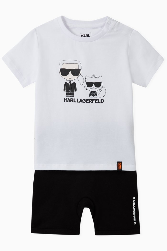 

Karl Logo T-Shirt & Shorts, Black