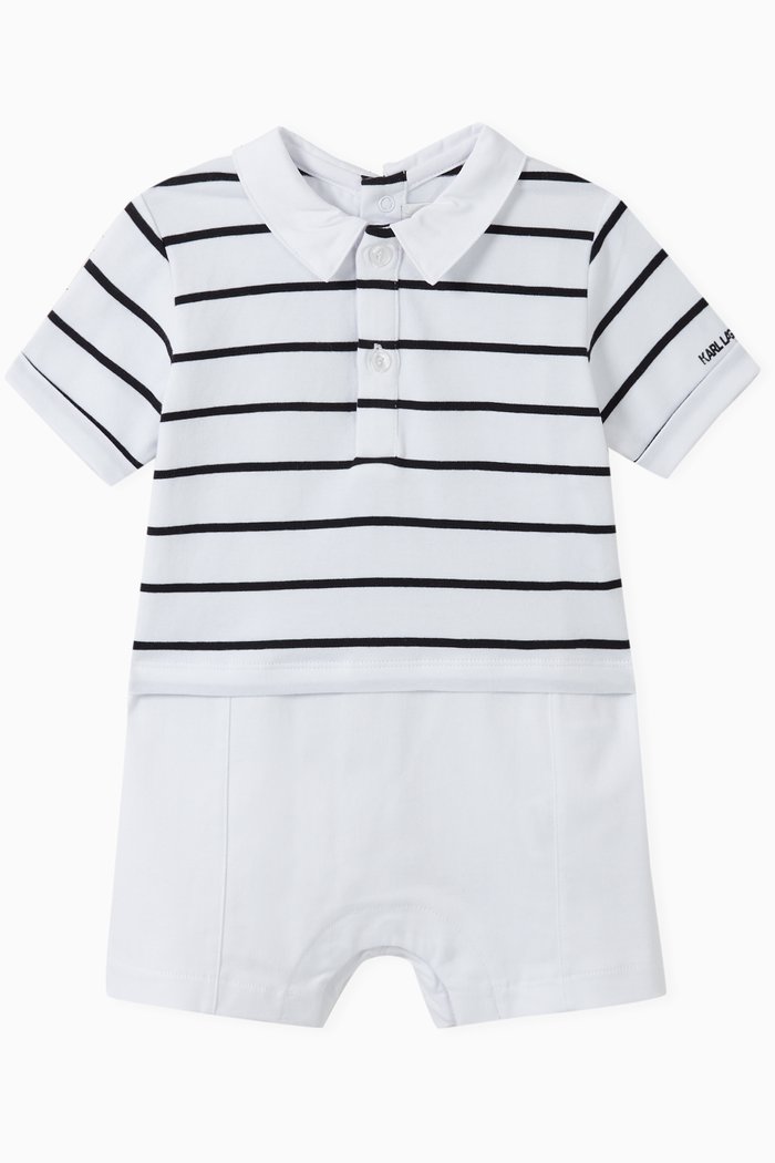 

Striped Romper, White