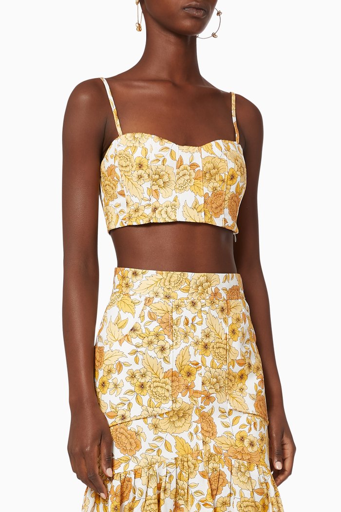 

Margarita Linen Fitted Crop Top, Neutral
