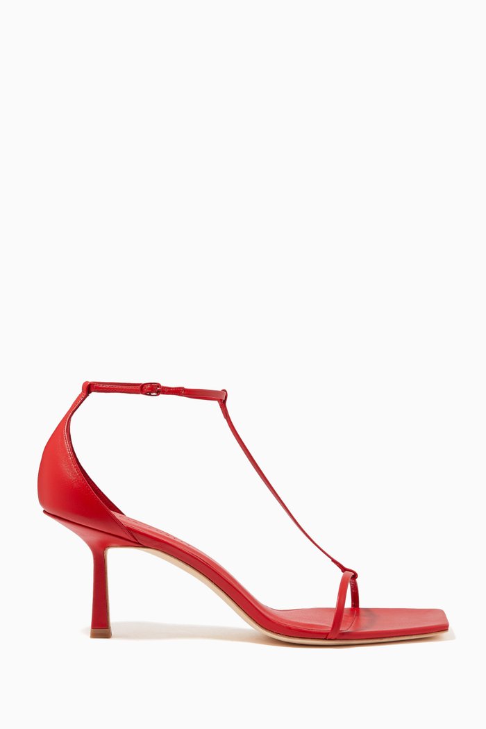 

T-Bar 75 Sandals in Leather, Red