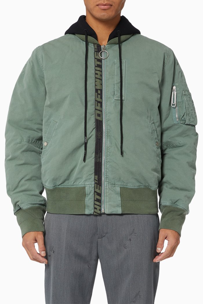 

Logo Band Arrows Vintage Bomber Jacket, Green