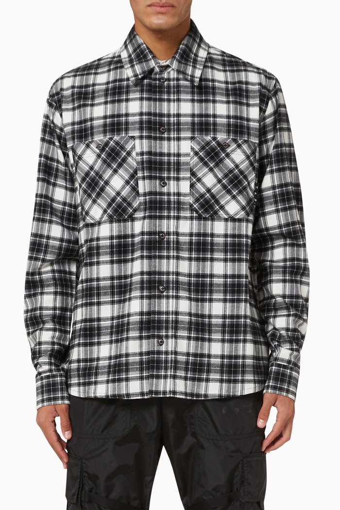 

Arrows Flannel Check Shirt, Black