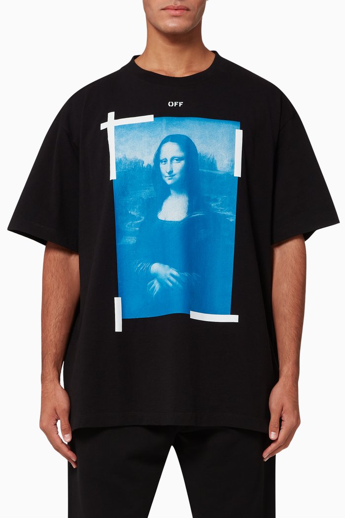 

Mona Lisa Oversized Cotton T-Shirt, Black