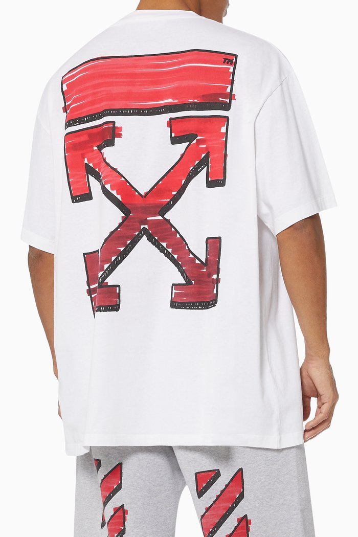 

Marker Arrows Oversized Cotton T-Shirt, White