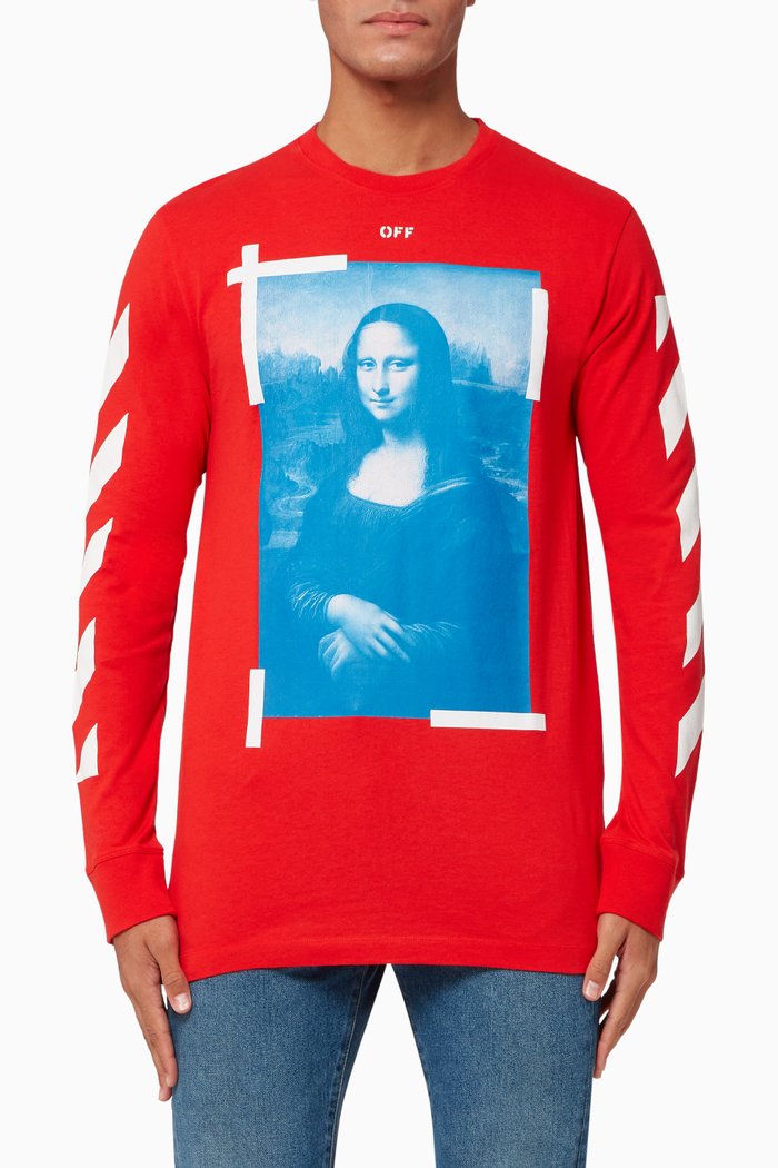 

Mona Lisa Long Sleeve Cotton T-Shirt, Red