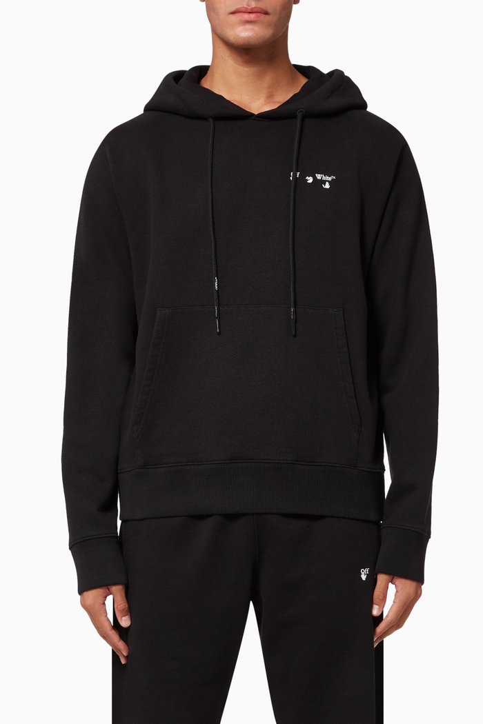 

Big Logo Slim Cotton Hoodie, Black