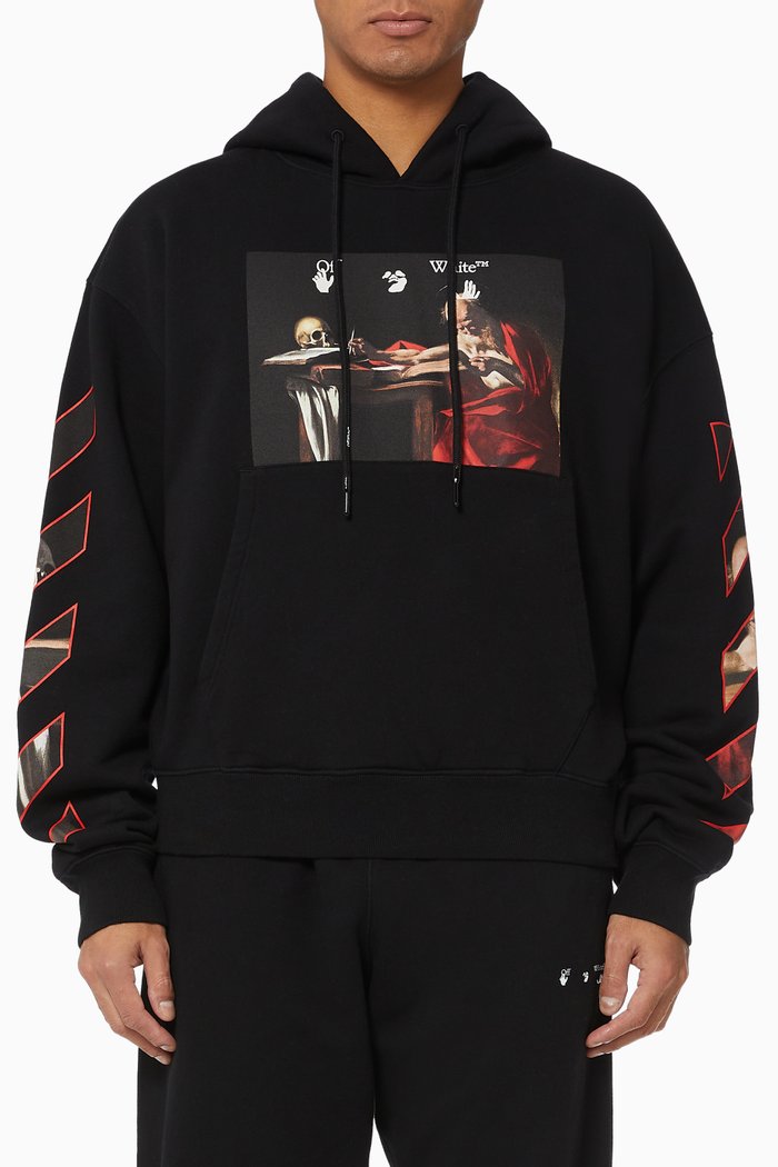 

Caravaggio Painting Oversized Cotton Hoodie, Black