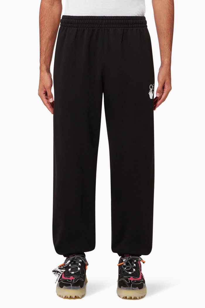 

Marker Diagonal Cotton Sweatpants, Black