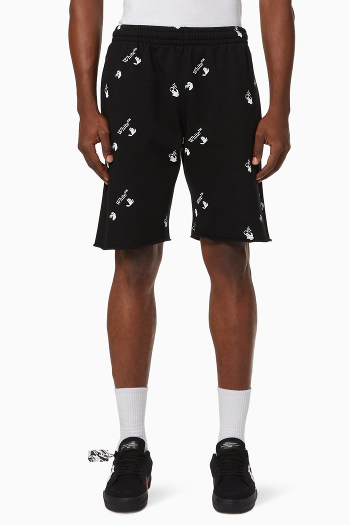 

Allover Big Logo Cotton Sweatshorts, Black