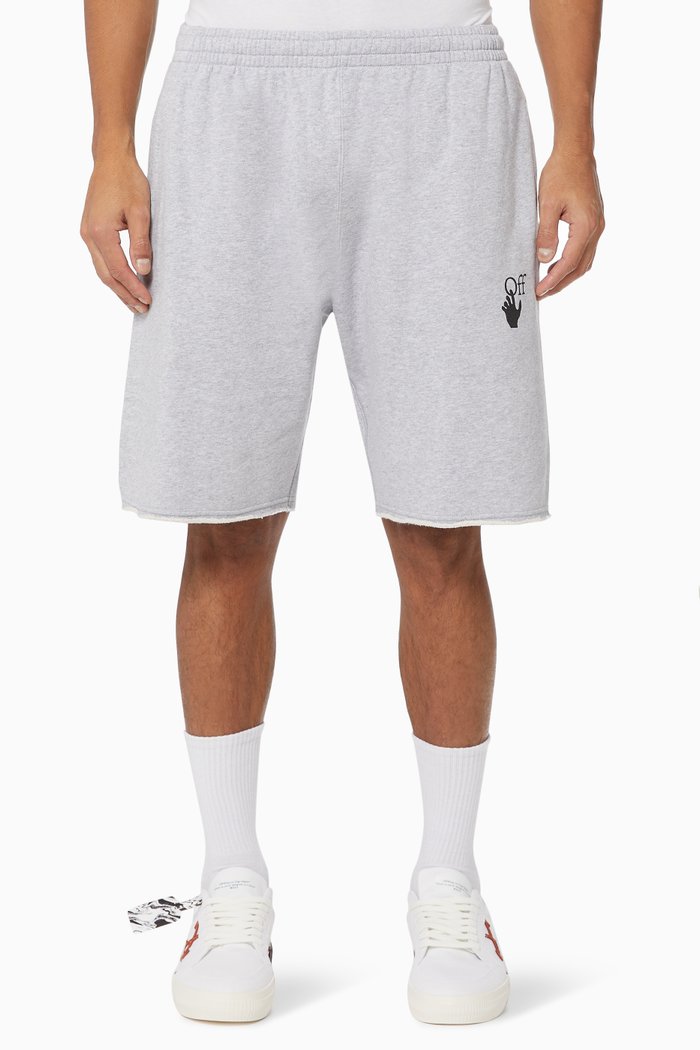 

Marker Diagonal Cotton Sweatshorts, Grey
