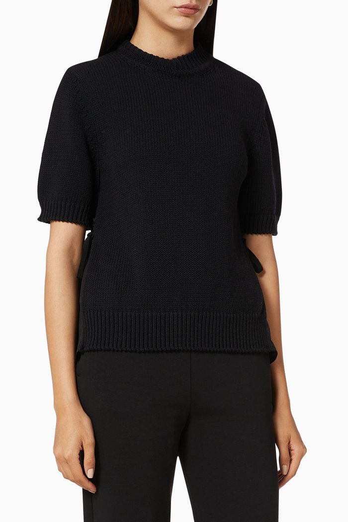

Girocollo Tricot Jersey Sweatshirt, Black