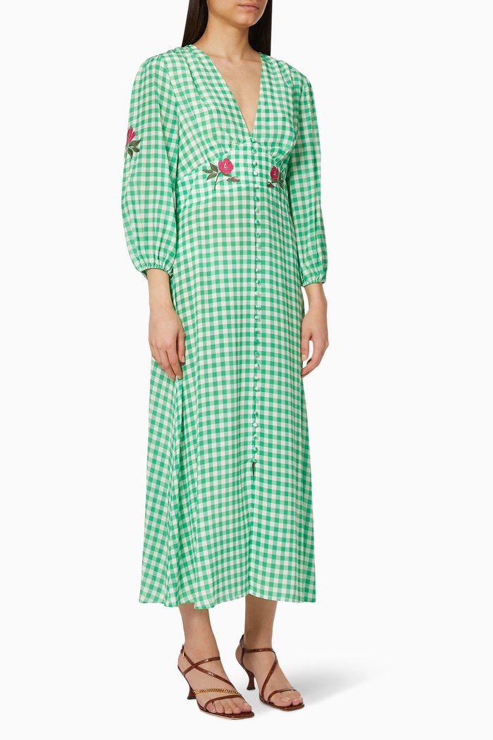 

Bronte Silk Midi Dress, Green