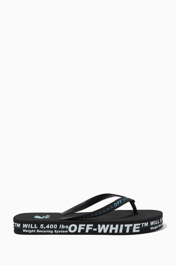 

"Weight Securing System" Flip Flops in Rubber, Black