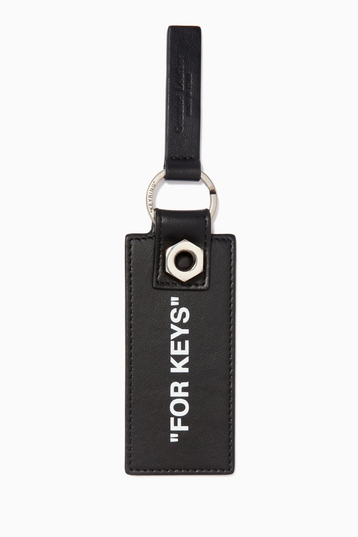 

"FOR KEYS" Key Chain in Leather, Black