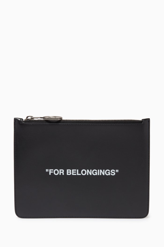 

"FOR BELONGINGS" Pouch in Leather, Black