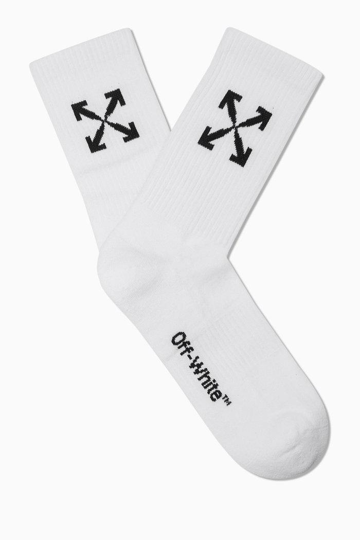 

Arrows High Socks in Cotton, White