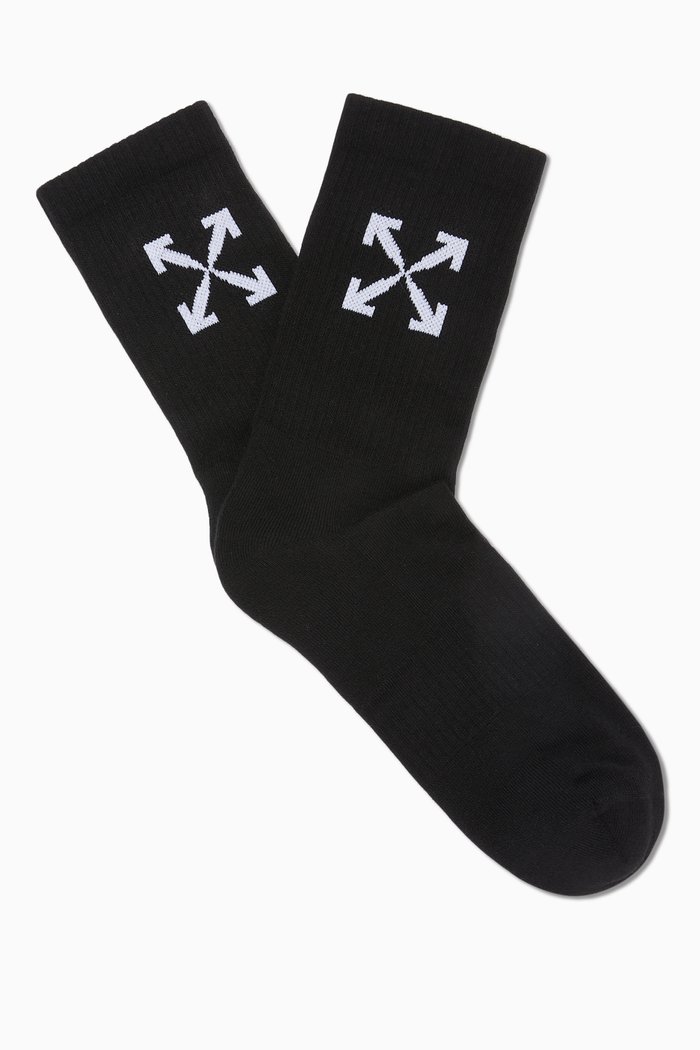 

Arrows High Socks in Cotton, Black