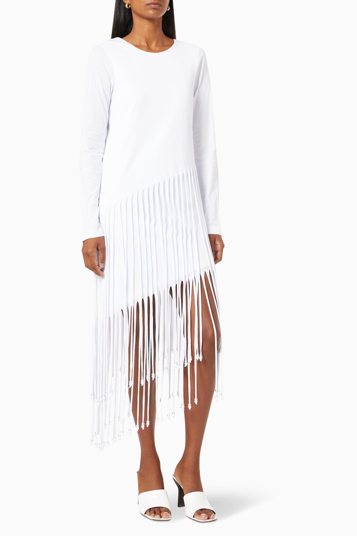 

Veta Fringe T-shirt Dress, White