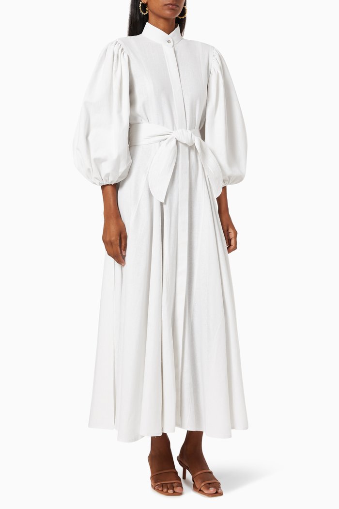 

Bromelia Shirt Dress with Belt, Neutral