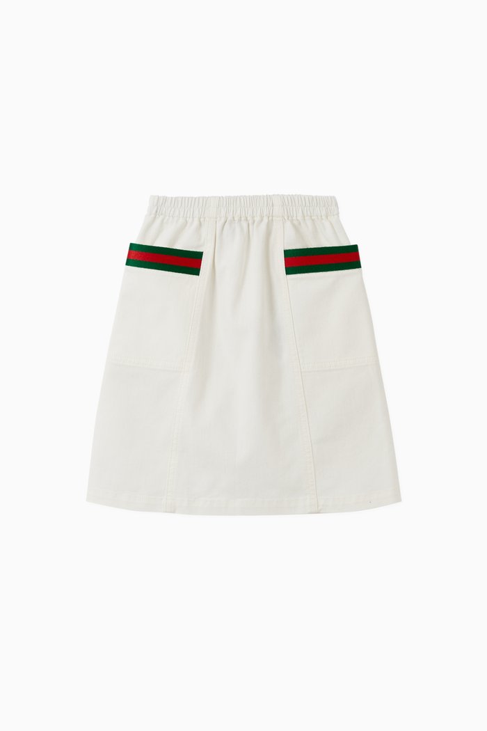 

Web Logo Cotton Skirt, White
