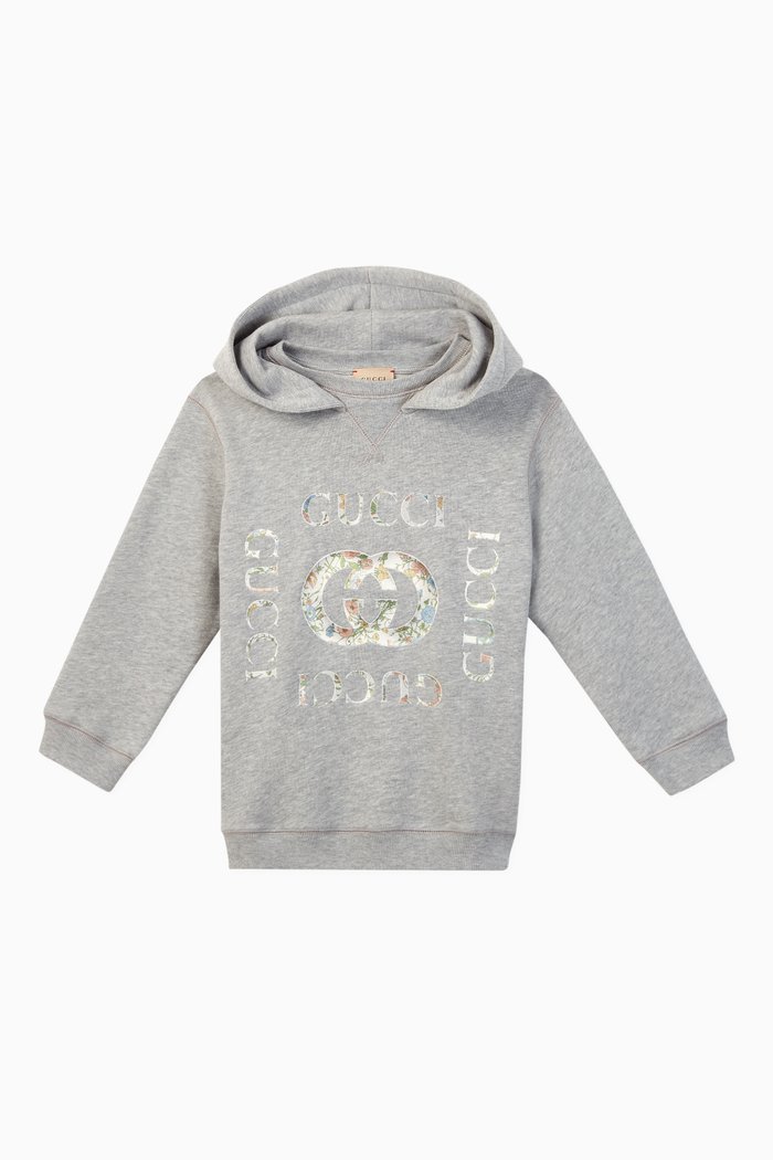

Interlocking G Cotton Hoodie, Grey