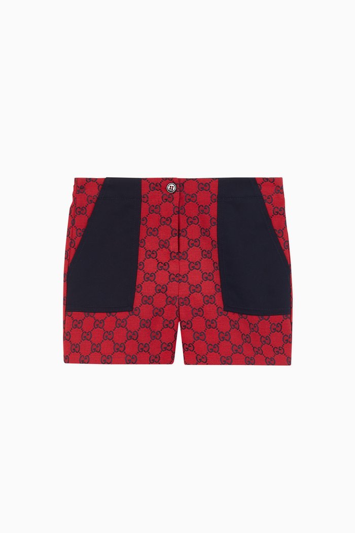 

GG Canvas Shorts, Red