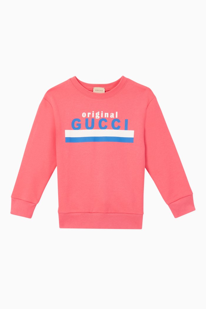 

'Original Gucci' Print Jersey Sweatshirt, Pink