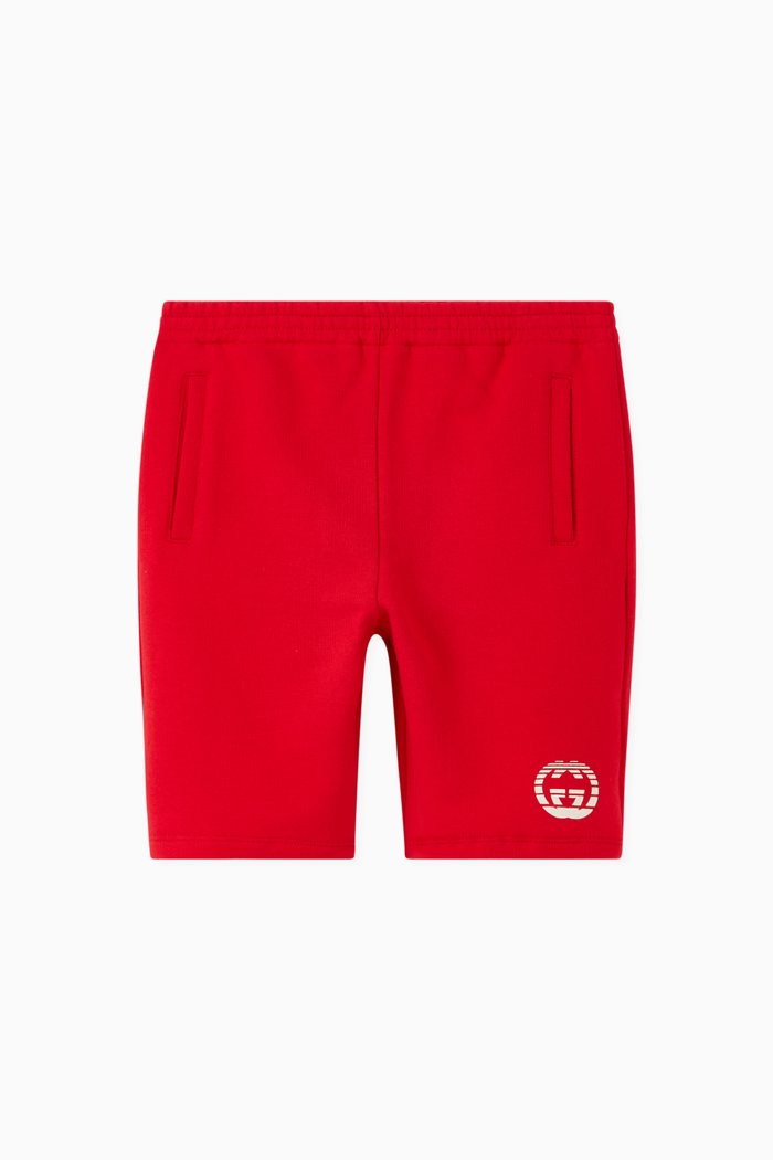 

Interlocking G Shorts in Cotton, Red