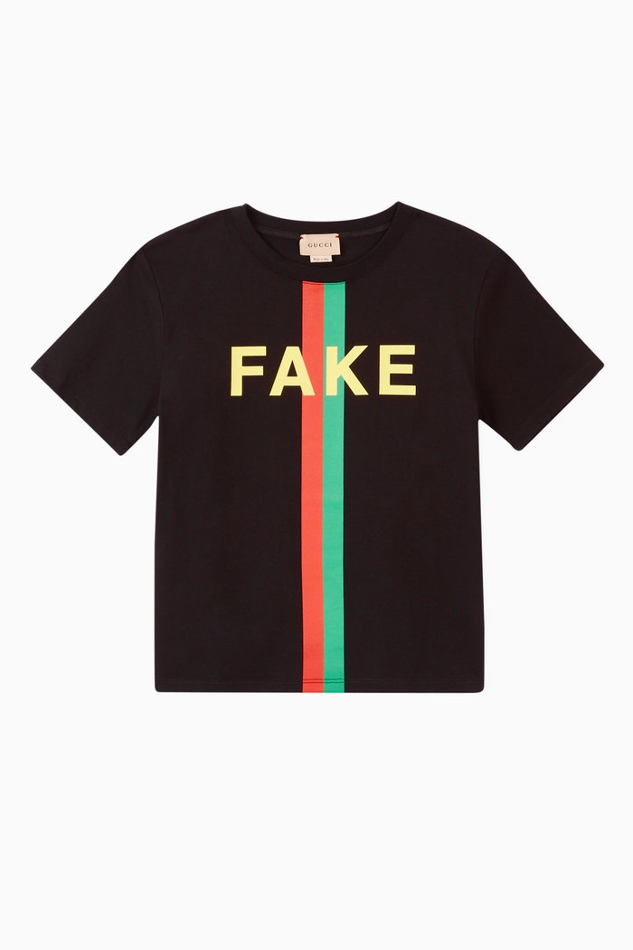 Fake/Not Print T-shirt, Black