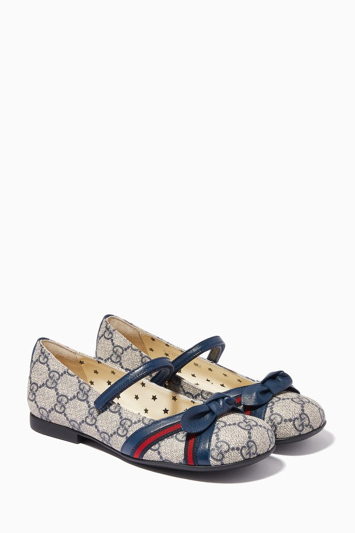 

GG Supreme Ballerinas in Canvas, Neutral