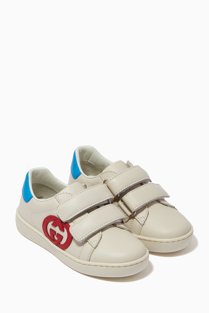 

Interlocking G Ace Sneakers in Leather, White
