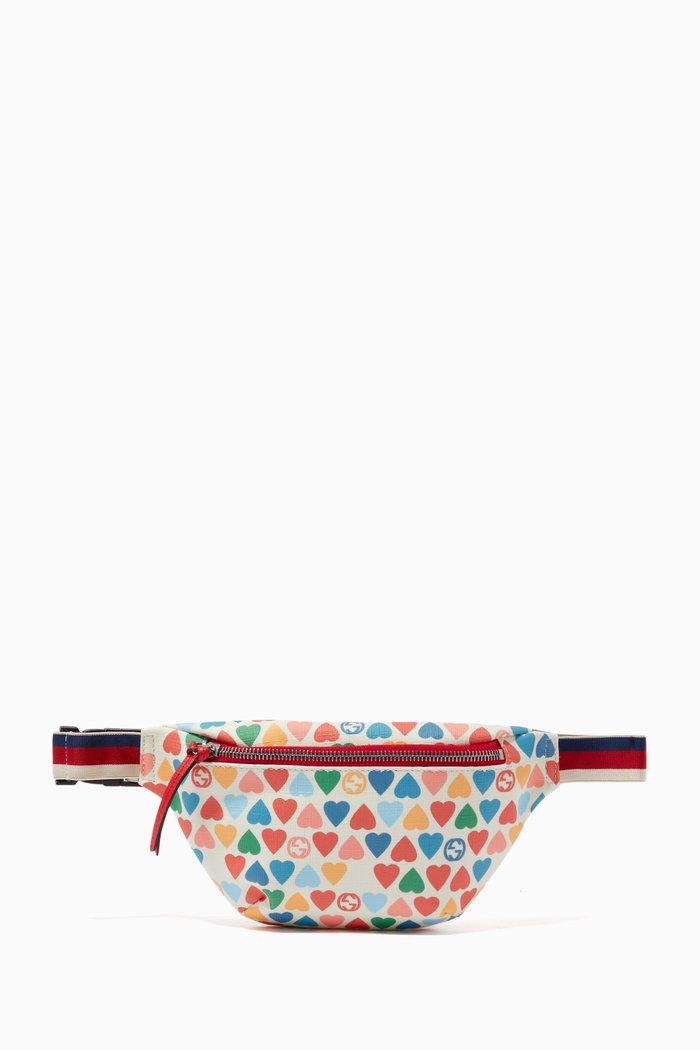 

G Heart Print Belt Bag, Multicolour