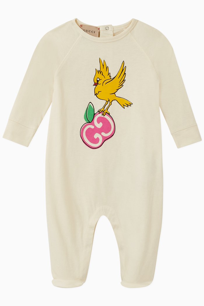 

x Freya Hartas GG Apple Print Cotton Romper, Neutral
