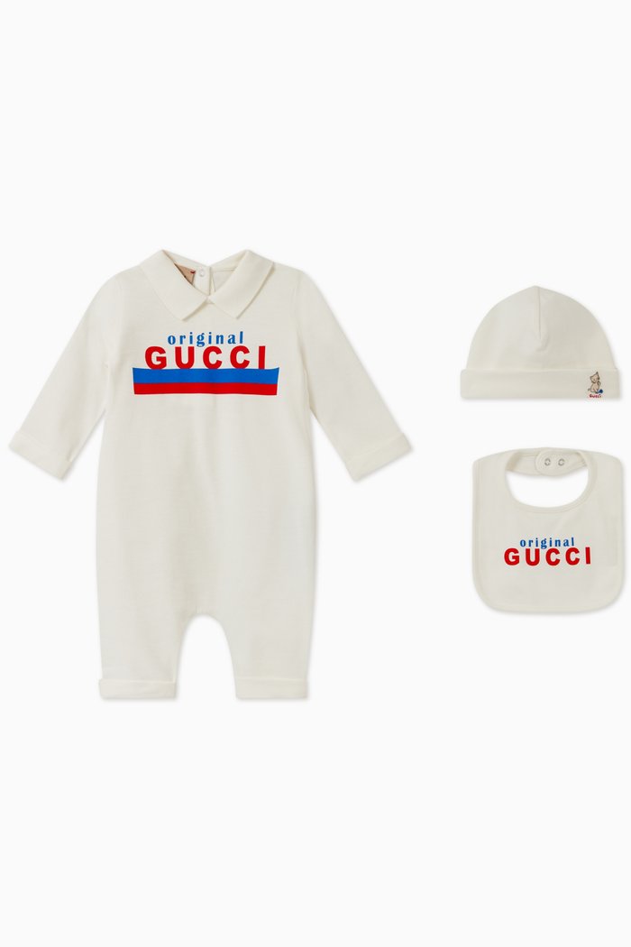 

"Original Gucci" Romper, Set of 3, White
