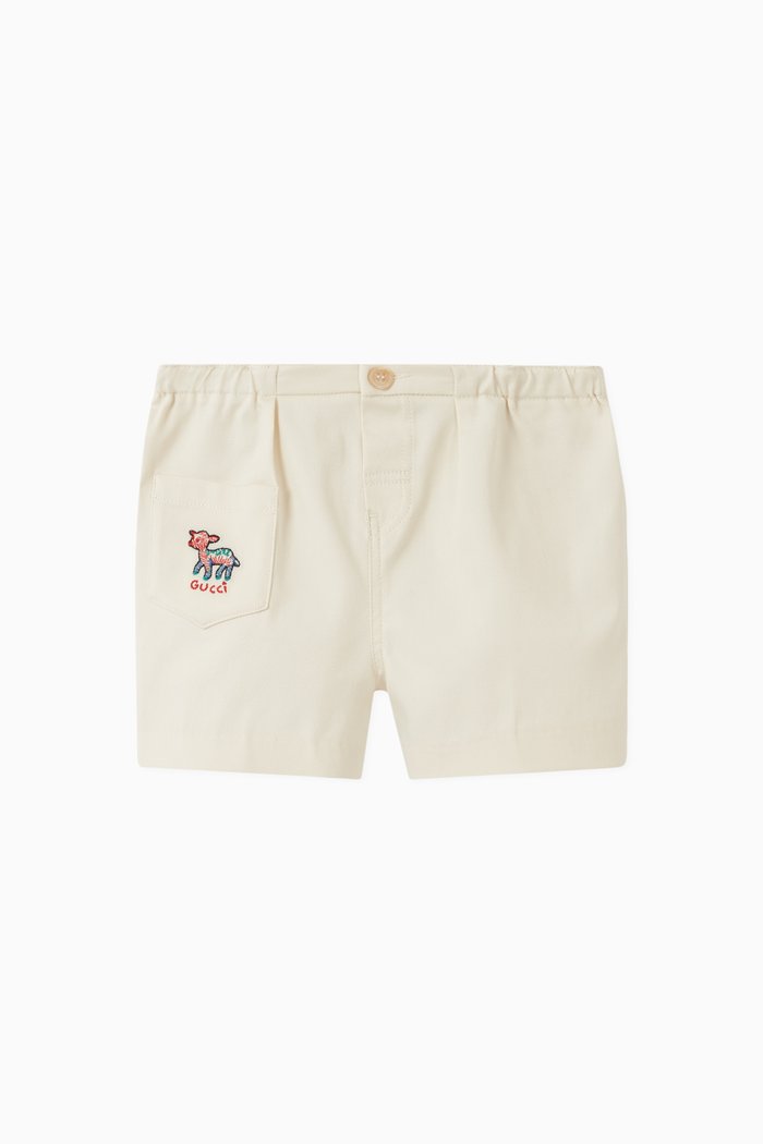 

Gucci Lamb Babardine Shorts, White