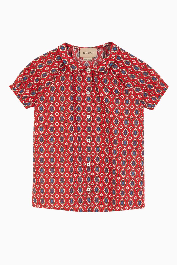 

Printed Cotton Shirt, Red