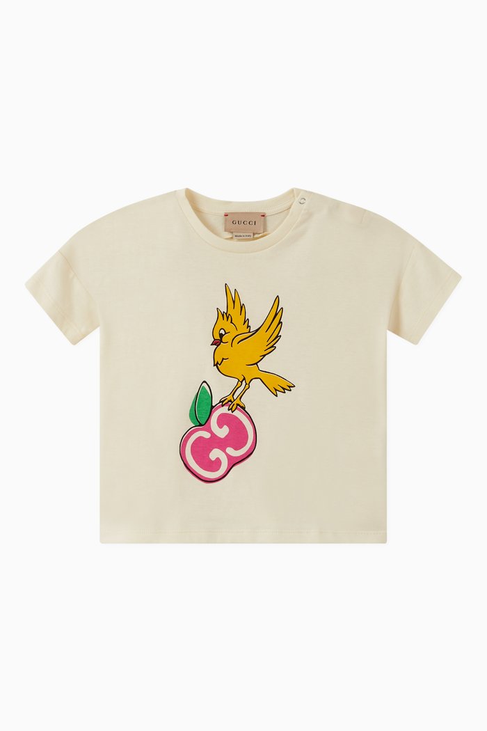 

GG Apple Print T-shirt, Neutral